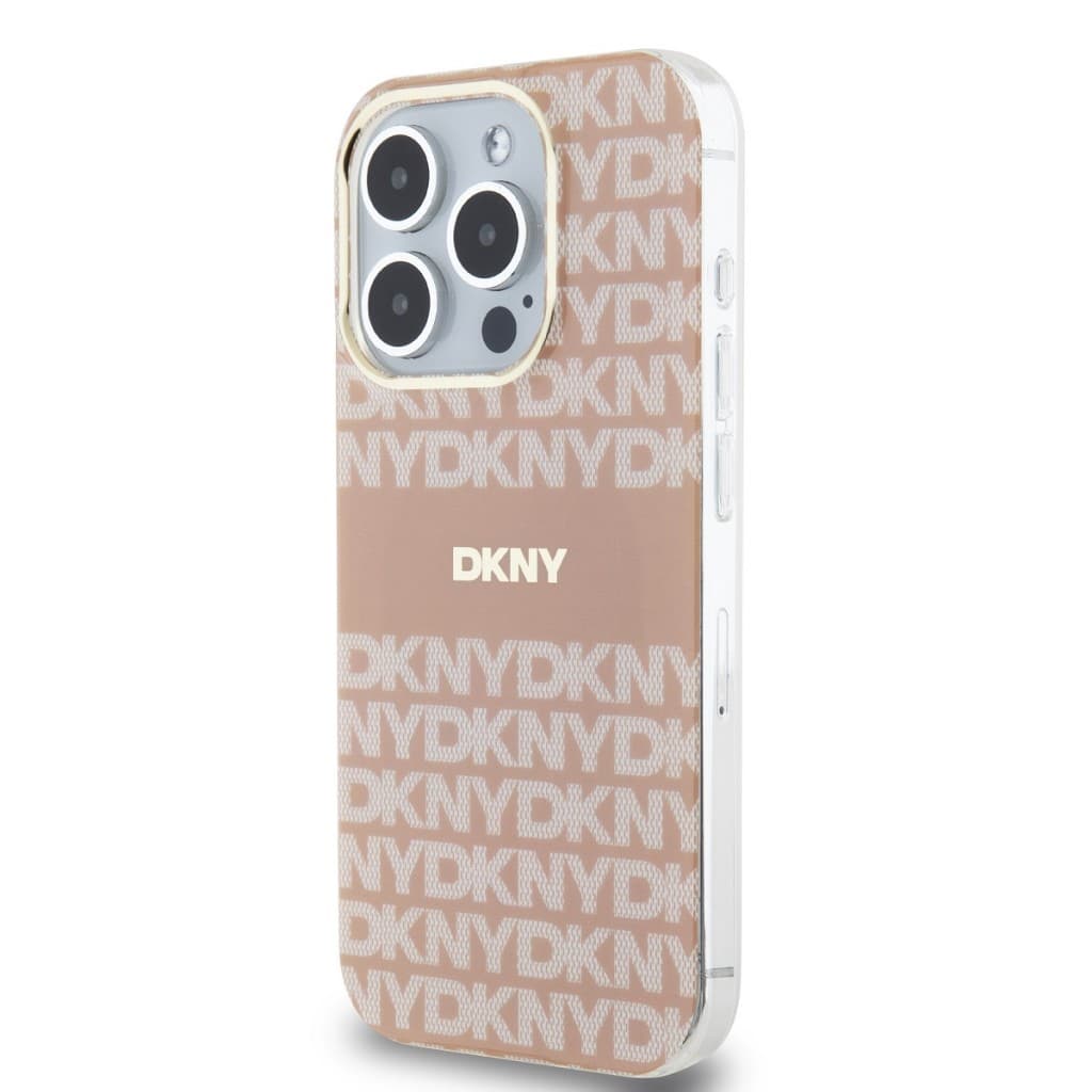 Zadní Kryt DKNY PC/TPU Repeat Pattern Tonal Stripe Magsafe pro iPhone 14 Pro růžový - náhled 3