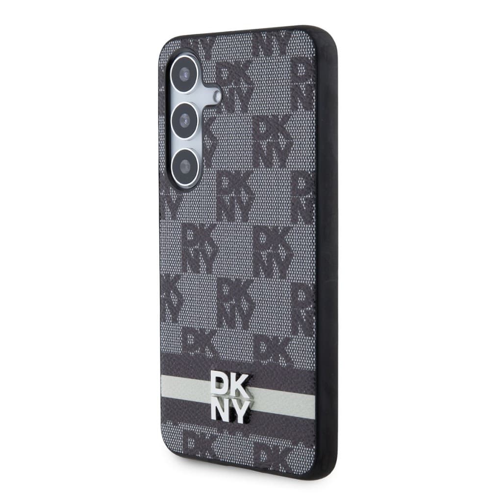 Zadní Kryt DKNY PU Leather Checkered Pattern and Stripe pro Samsung Galaxy S24 Black - náhled 3