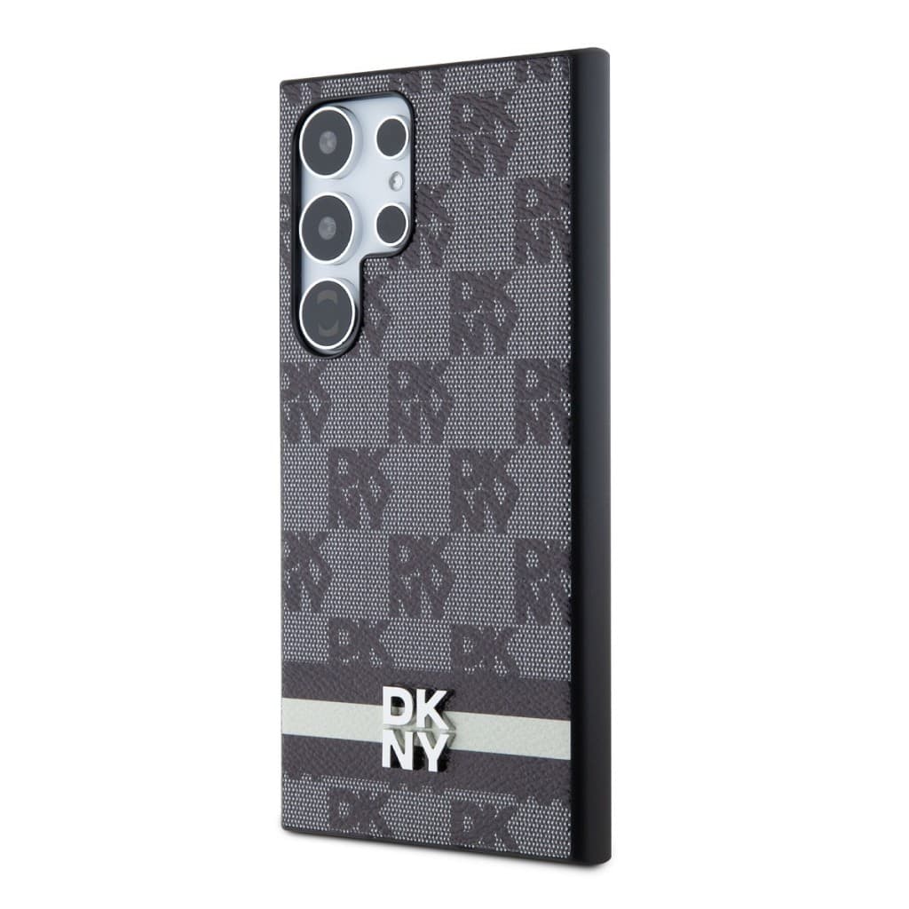 Zadní Kryt DKNY PU Leather Checkered Pattern and Stripe pro Samsung Galaxy S24 Ultra černý - náhled 3