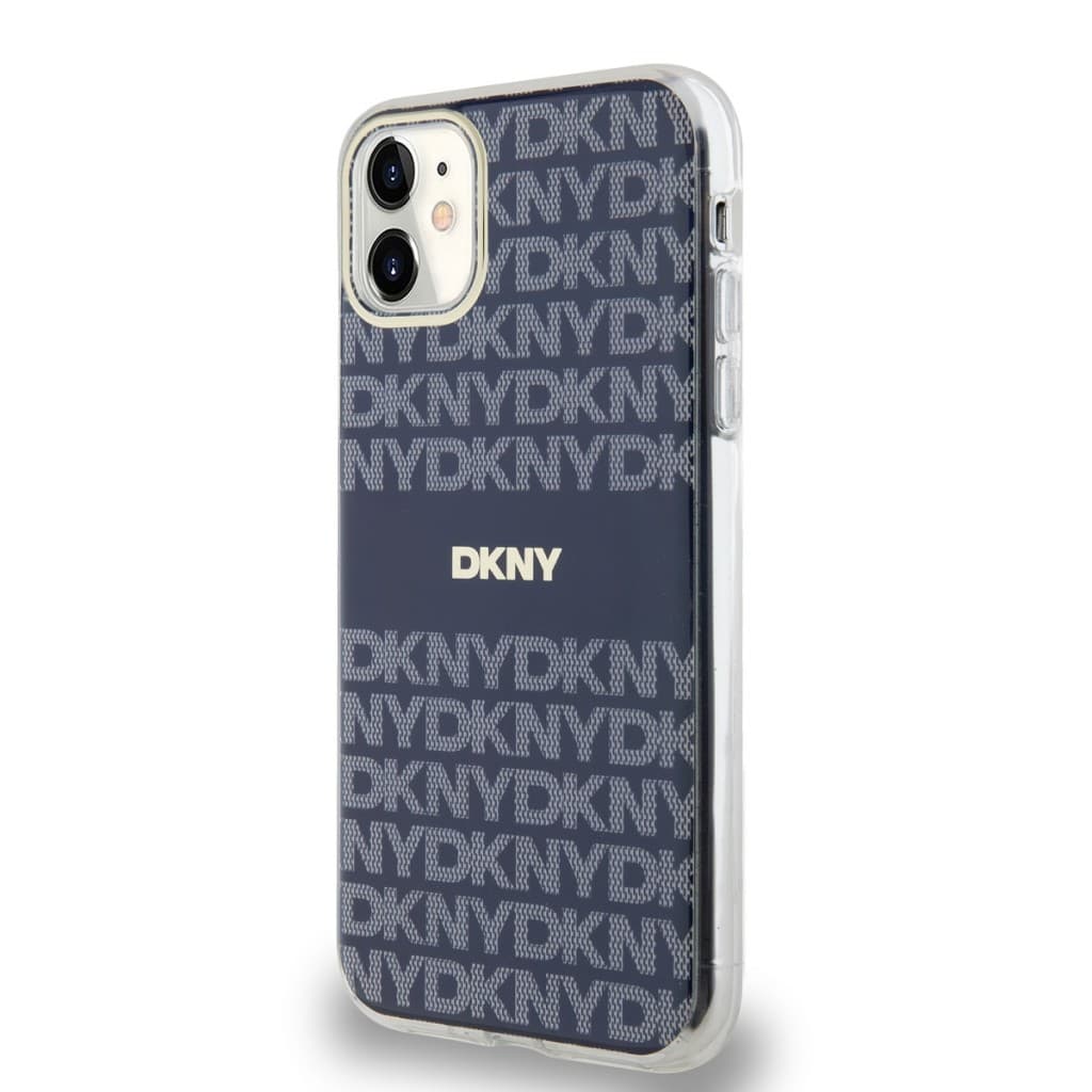 Zadní Kryt DKNY PC/TPU Repeat Pattern Tonal Stripe Magsafe pro iPhone 11 modrý - náhled 3