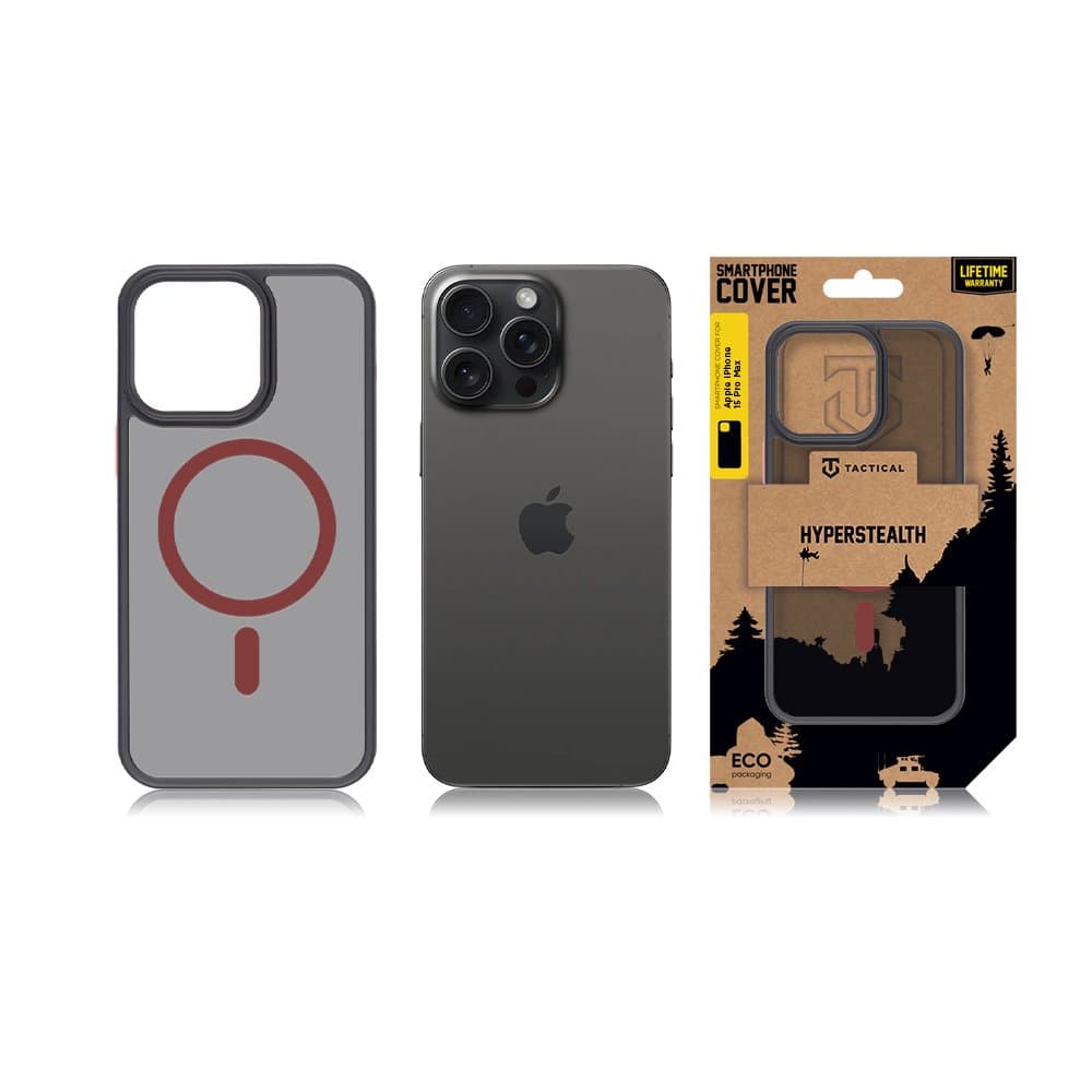 Tactical MagForce Hyperstealth 2.0 Kryt pro iPhone 15 Pro Max Black/Red - náhled 3