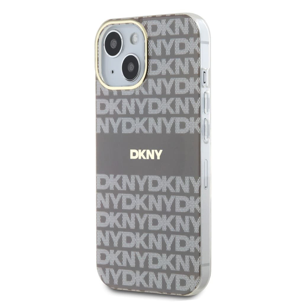 Zadní Kryt DKNY PC/TPU Repeat Pattern Tonal Stripe Magsafe na iPhone 14 Beige - náhled 3