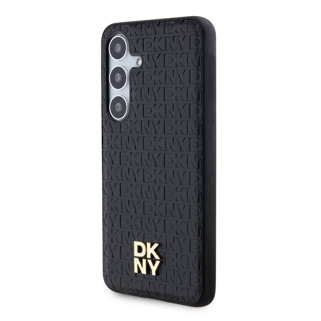 Zadní Kryt DKNY PU Leather Repeat Pattern Stack Logo Magsafe pro Samsung Galaxy S24+ černý - náhled 3