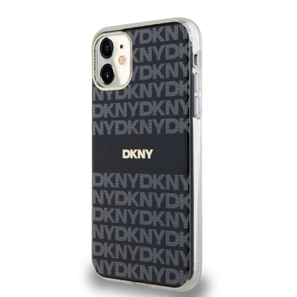 Zadní Kryt DKNY PC/TPU Repeat Pattern Tonal Stripe Magsafe pro iPhone 11 černý - náhled 3