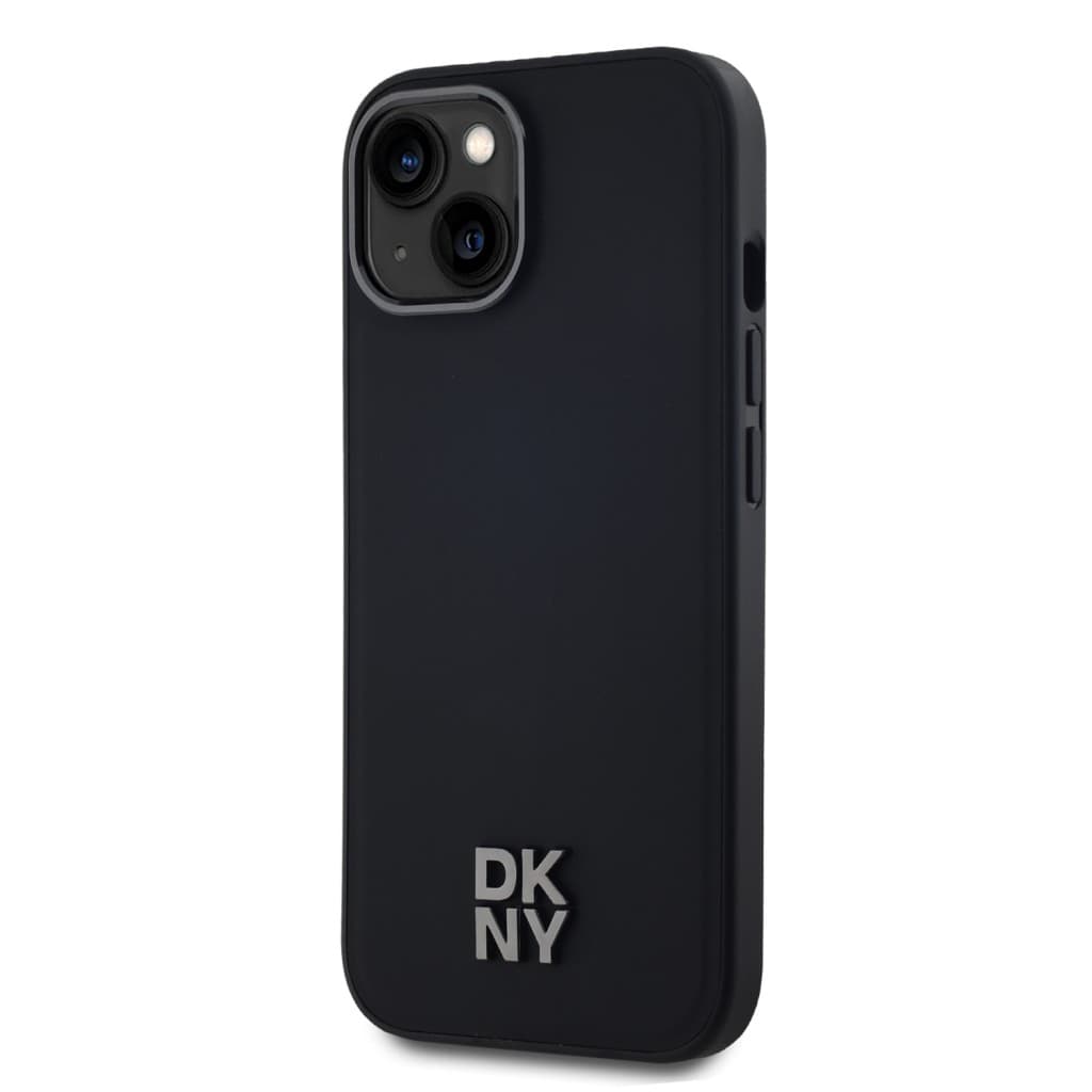 Zadní Kryt DKNY PU Leather Stack Logo Magsafe pro iPhone 15 černý - náhled 3