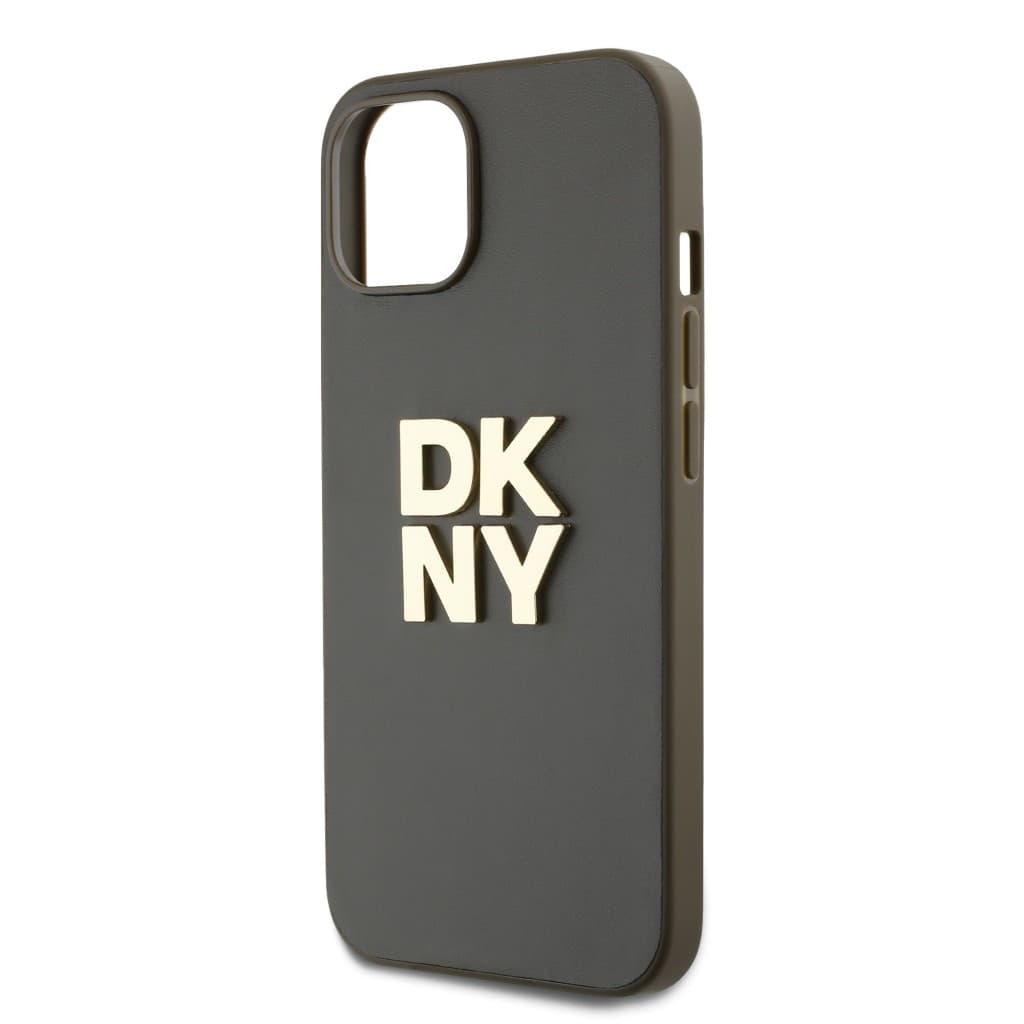Zadní Kryt DKNY PU Leather Stack Logo Wrist Strap pro iPhone 14 zelený - náhled 3
