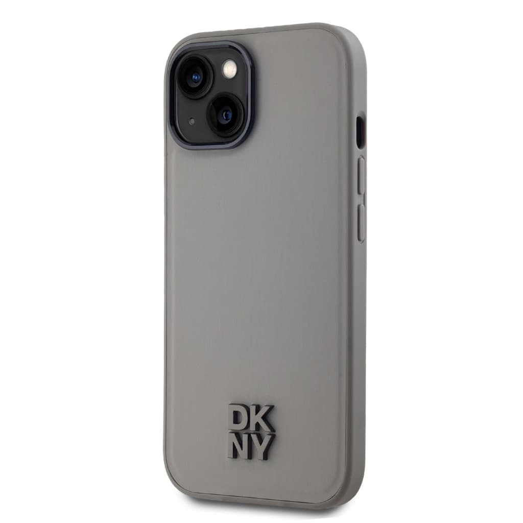 Zadní Kryt DKNY PU Leather Stack Logo Magsafe pro iPhone 15 Grey - náhled 3