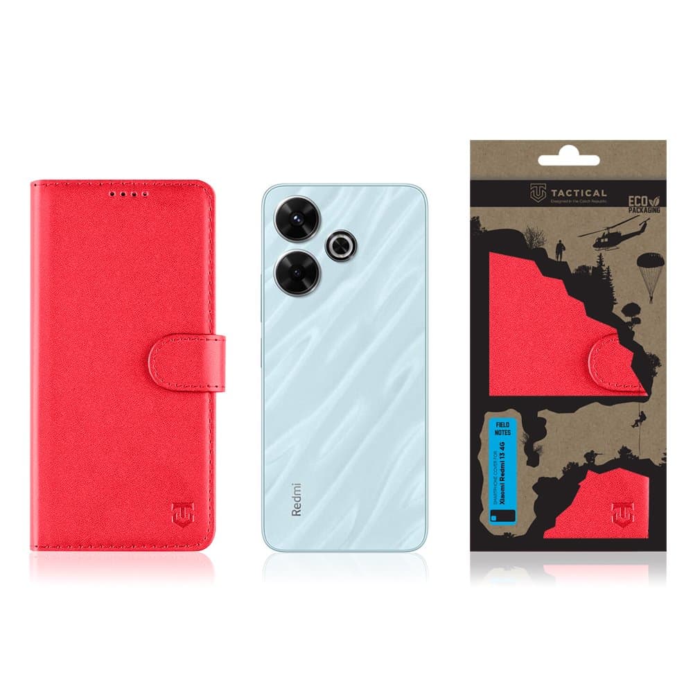 Knížkové pouzdro Tactical Field Notes pro Xiaomi Redmi 13 4G červené - náhled 3