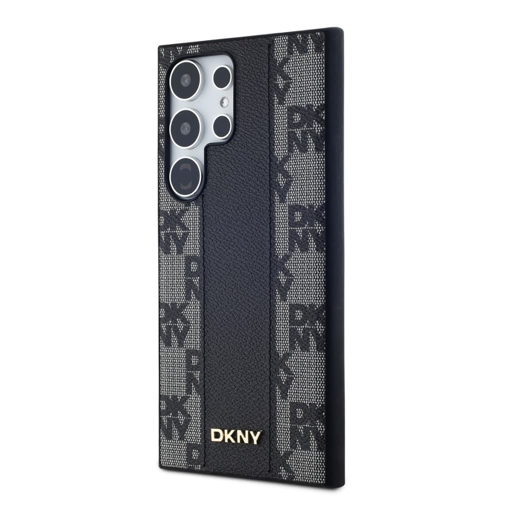 DKNY PU Leather Checkered Pattern Magsafe Zadní Kryt pro Samsung Galaxy S24 Ultra Black - náhled 3