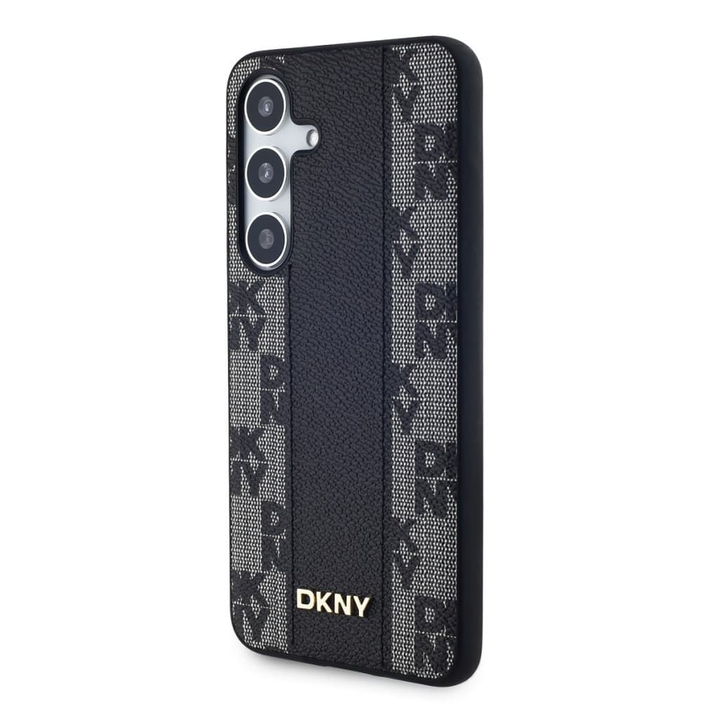 DKNY PU Leather Checkered Pattern Magsafe Zadní Kryt pro Samsung Galaxy S24+ Black - náhled 3