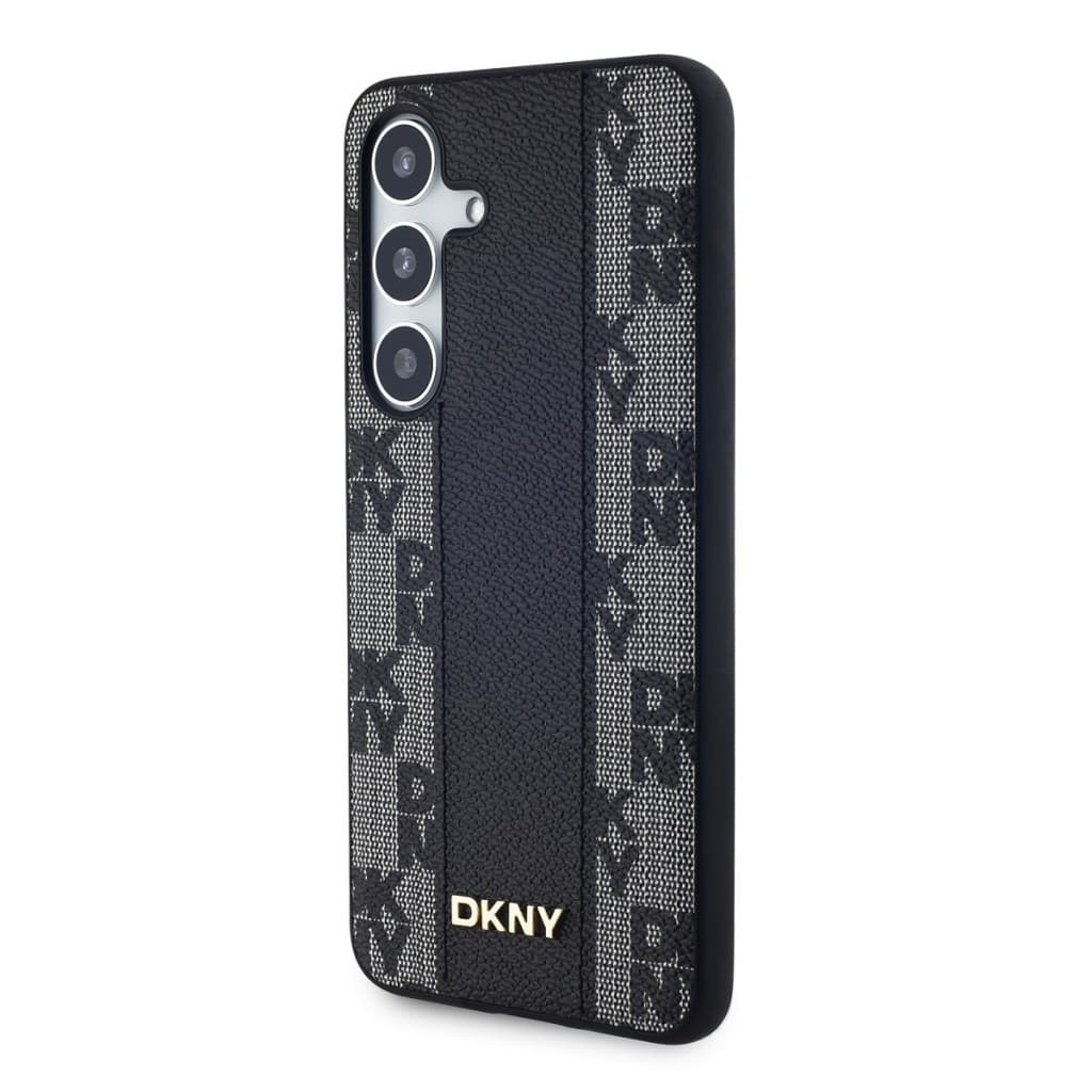 DKNY PU Leather Checkered Pattern Magsafe Zadní Kryt pro Samsung Galaxy S24 Black - náhled 3