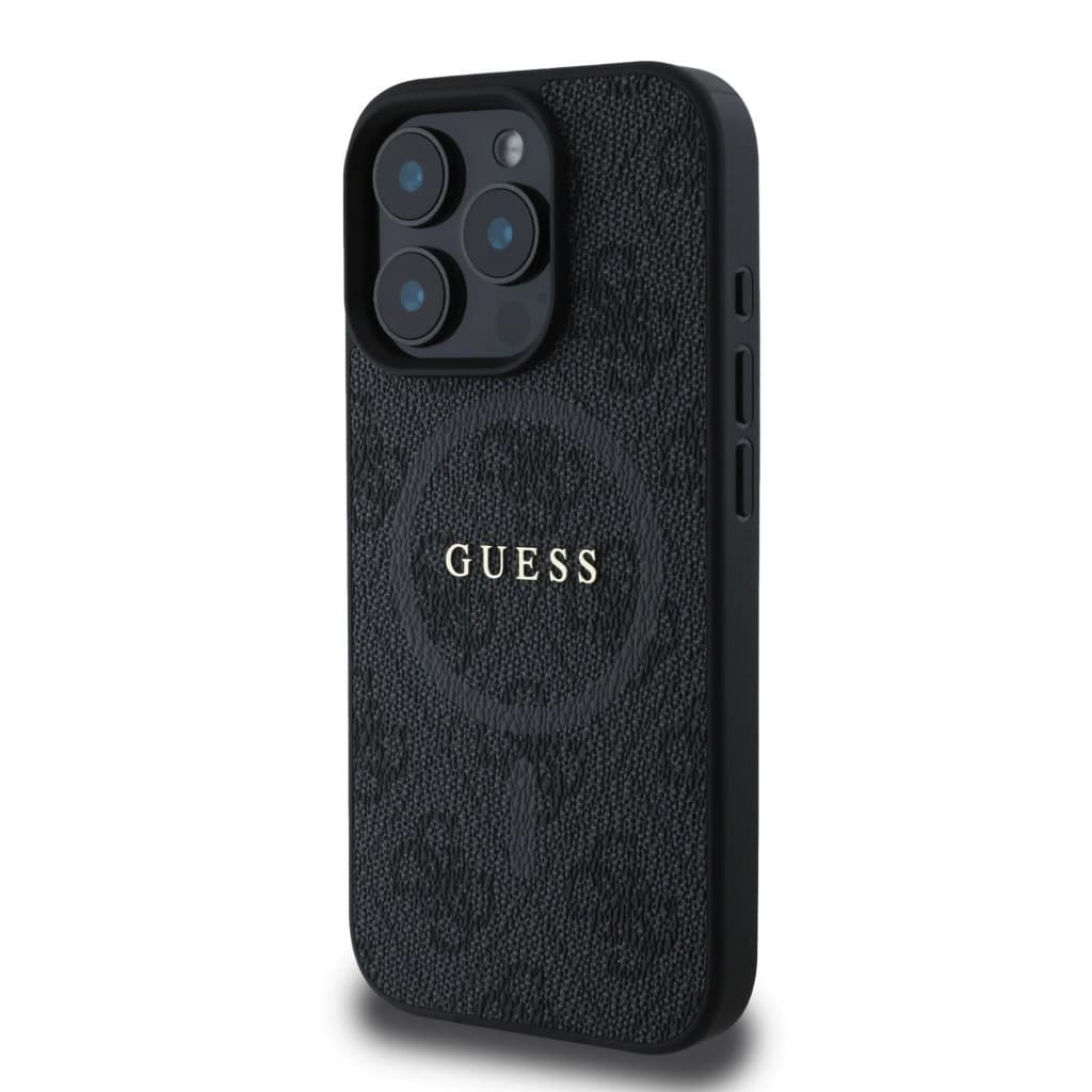 Zadní kryt Guess PU Leather 4G Colored Ring MagSafe pro iPhone 16 Pro Max Black - náhled 3