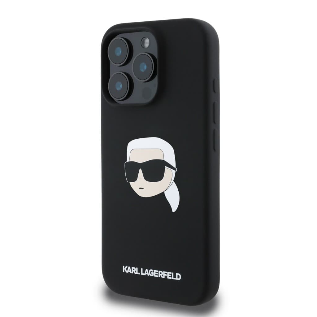 Zadní kryt Karl Lagerfeld Liquid Silicone Karl Head MagSafe pro iPhone 16 Pro Black - náhled 3