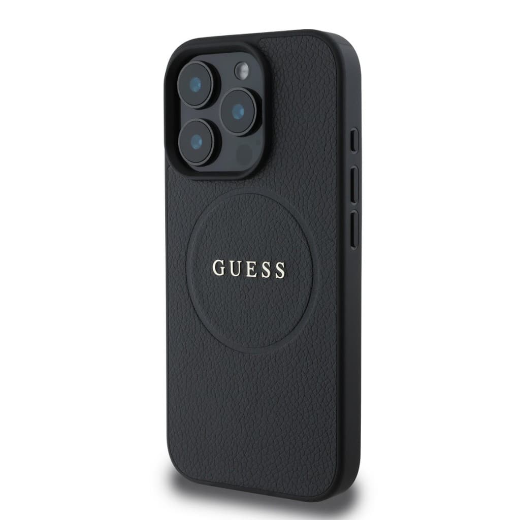 Zadní kryt Guess PU Grained Classic Logo MagSafe pro iPhone 16 Pro Black - náhled 3