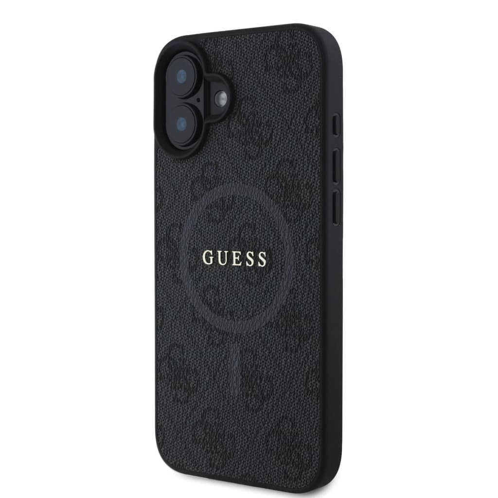 Zadní kryt Guess PU Leather 4G Colored Ring MagSafe pro iPhone 16 Black - náhled 3