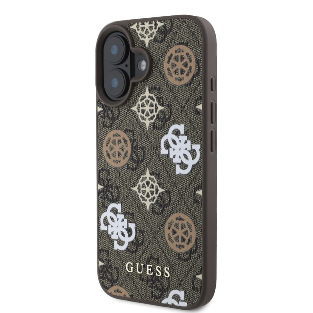 Zadní kryt Guess PU 4G Peony MagSafe pro iPhone 16 Brown - náhled 3