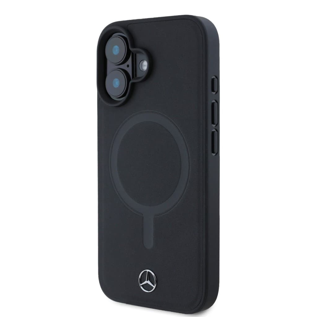 Zadní kryt Mercedes Smooth Leather MagSafe pro iPhone 16 Plus Black - náhled 3