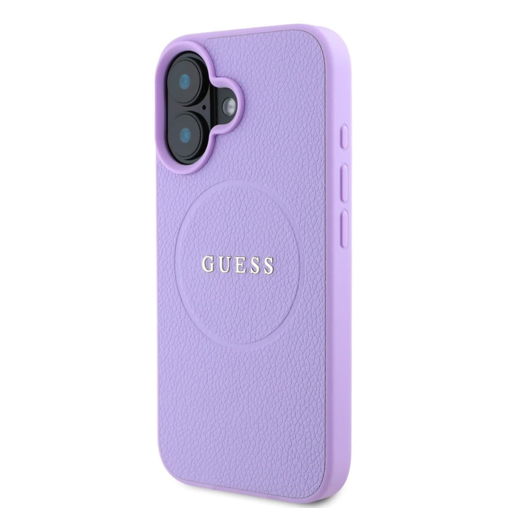 Zadní kryt Guess PU Grained Classic Logo MagSafe pro iPhone 16 Purple - náhled 3