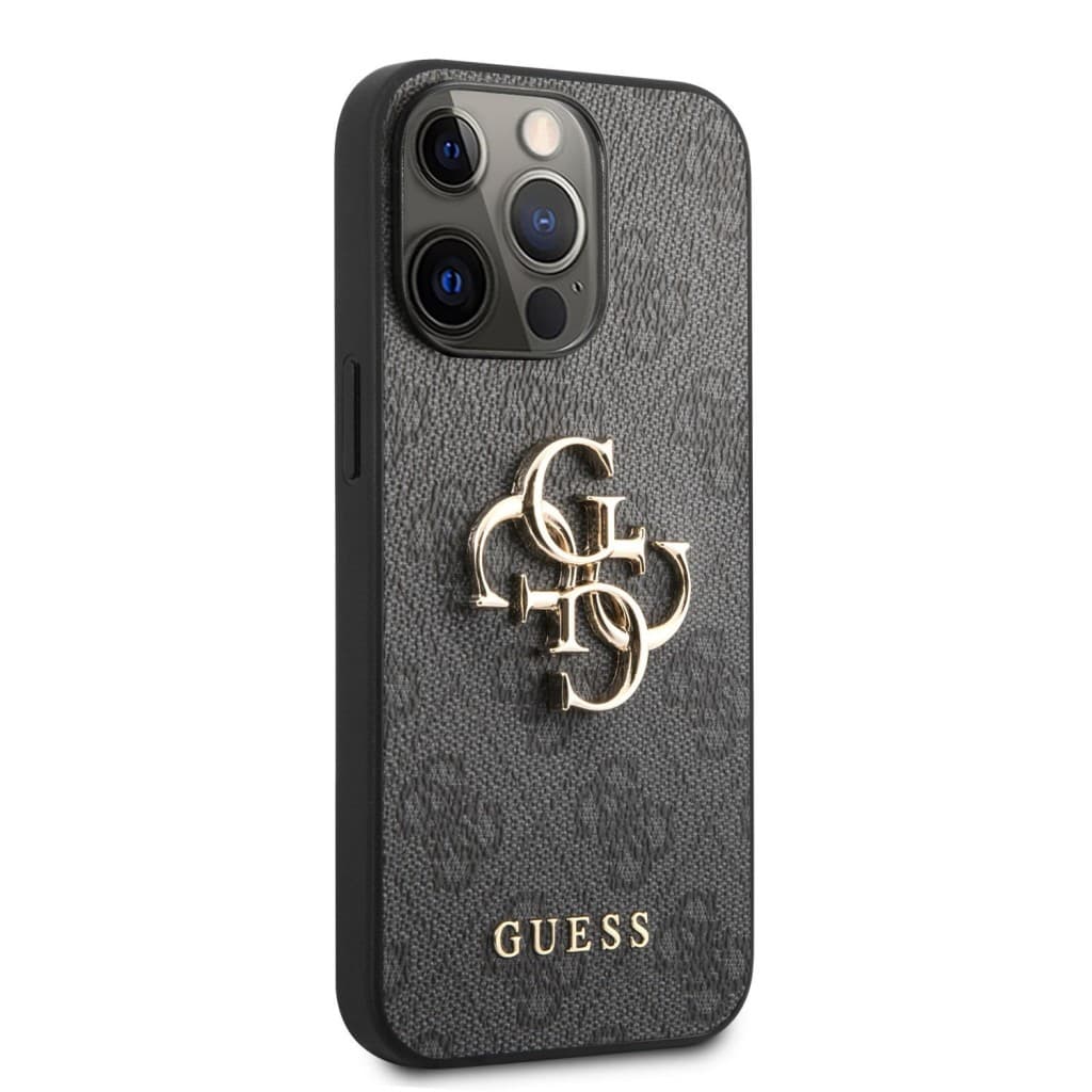Guess PU 4G Metal Logo Zadní Kryt pro iPhone 13 Pro Max Grey - náhled 3