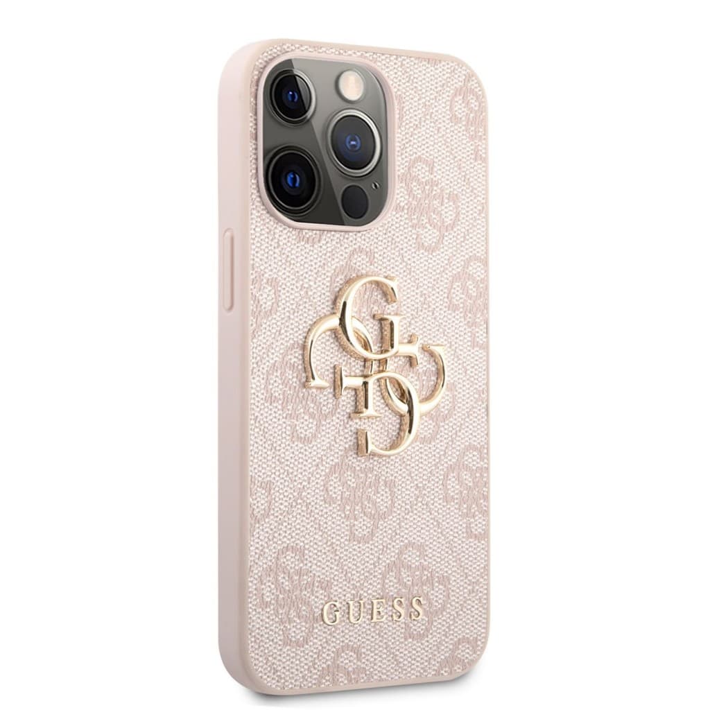 Guess PU 4G Metal Logo Zadní Kryt pro iPhone 13 Pro Max Pink - náhled 3