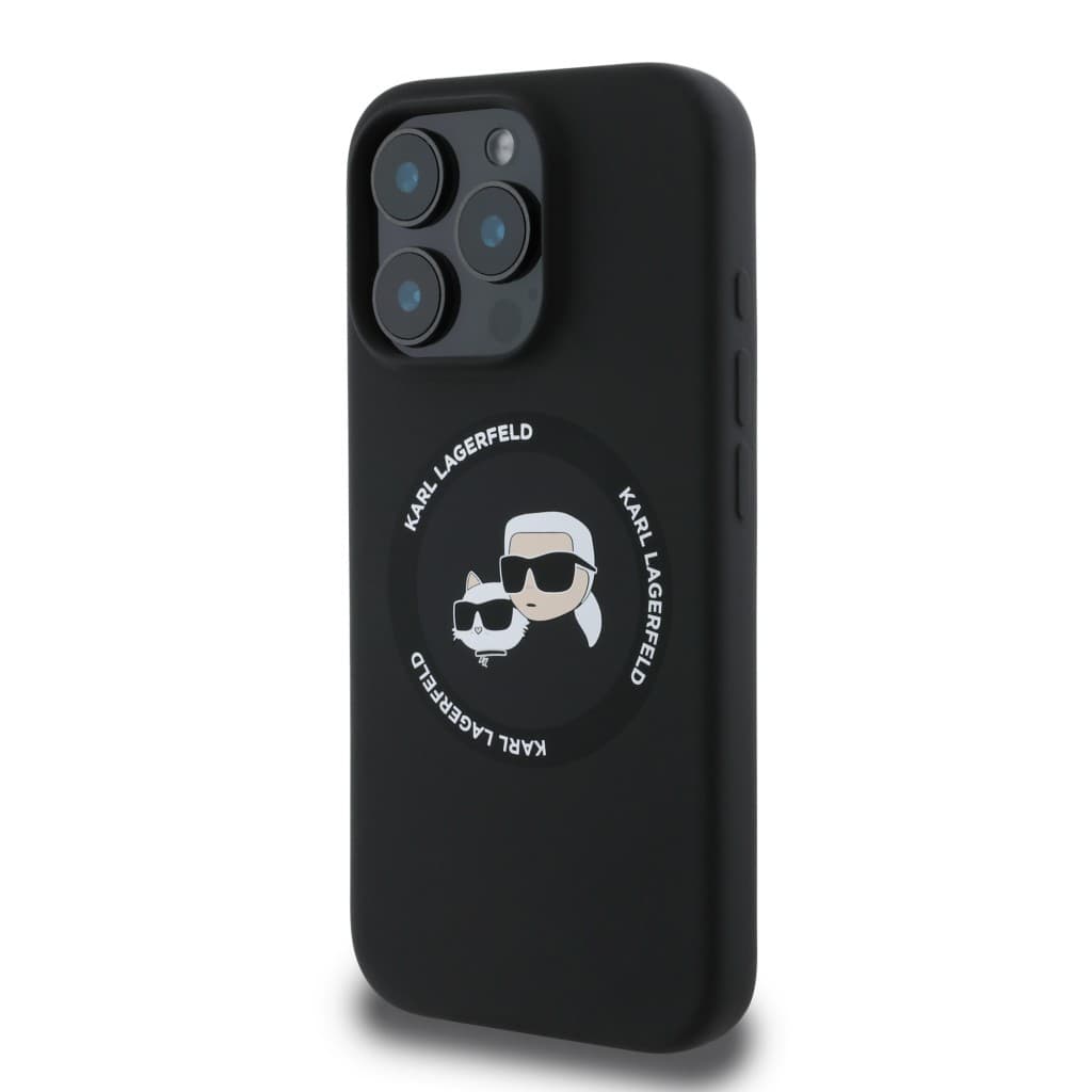 Zadní kryt Karl Lagerfeld Liquid Silicone K&amp;CH Heads MagSafe pro iPhone 16 Pro Max Black - náhled 3