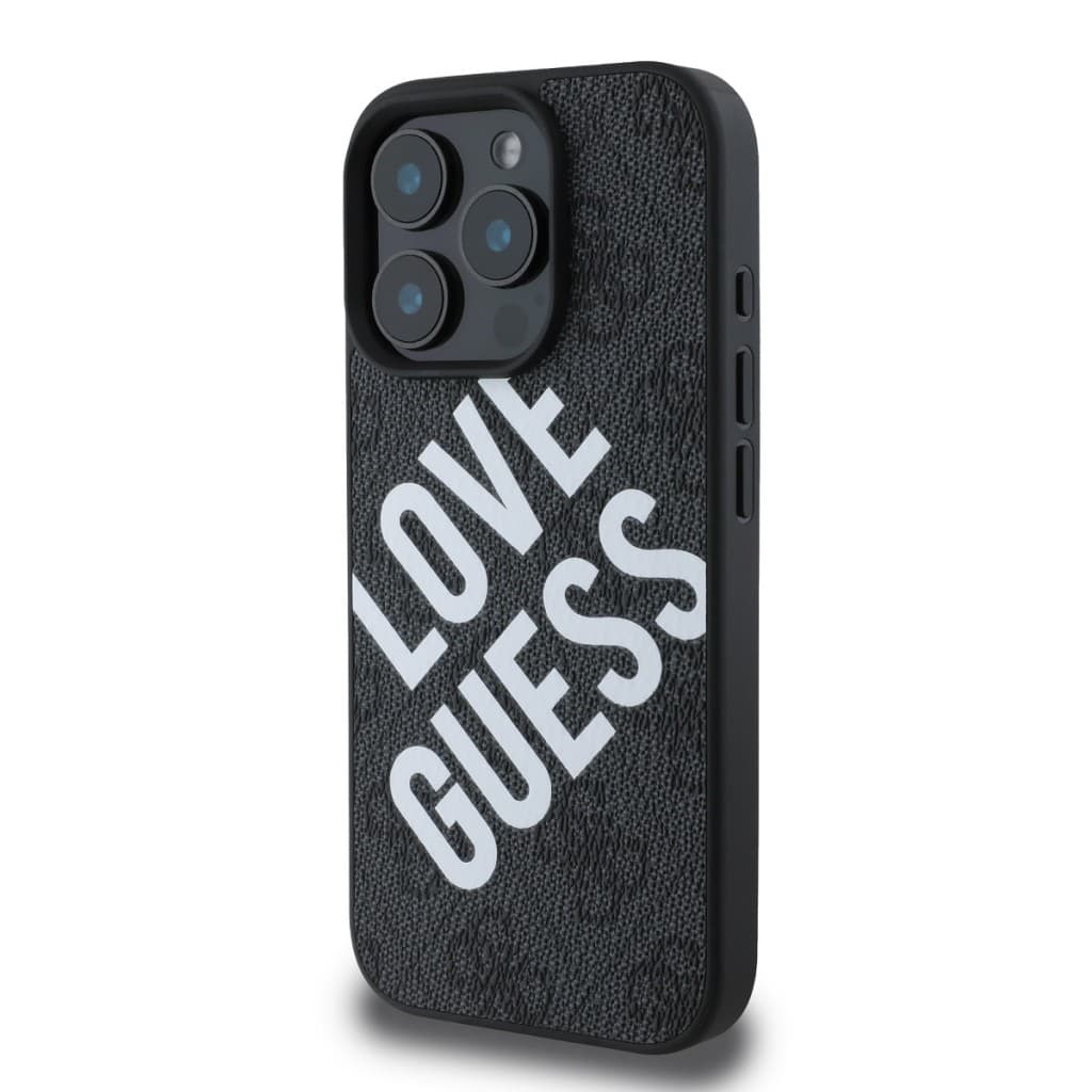 Zadní kryt Guess PU Leather 4G Big Love Logo MagSafe pro iPhone 16 Pro Black - náhled 3