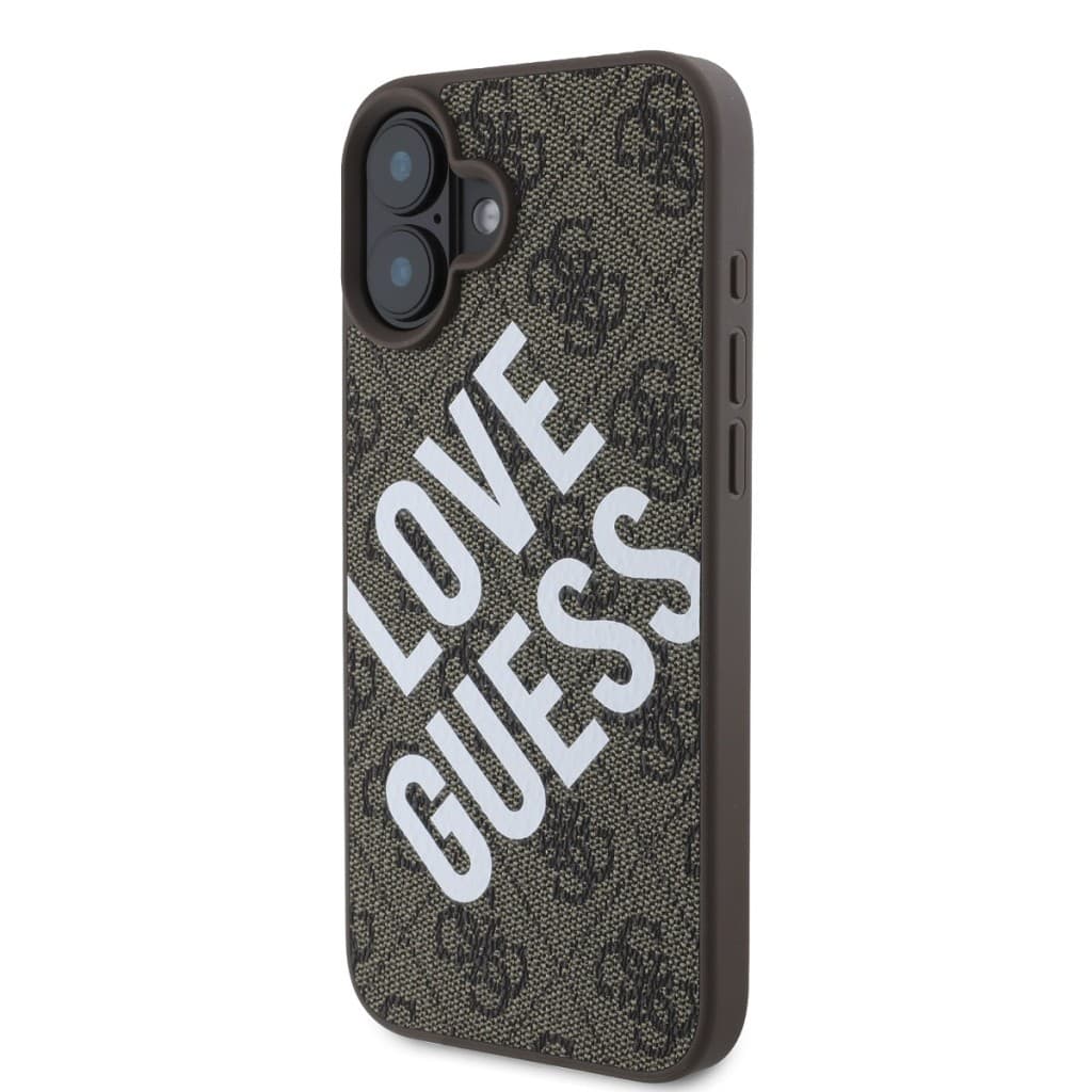 Zadní kryt Guess PU Leather 4G Big Love Logo MagSafe pro iPhone 16 Brown - náhled 3