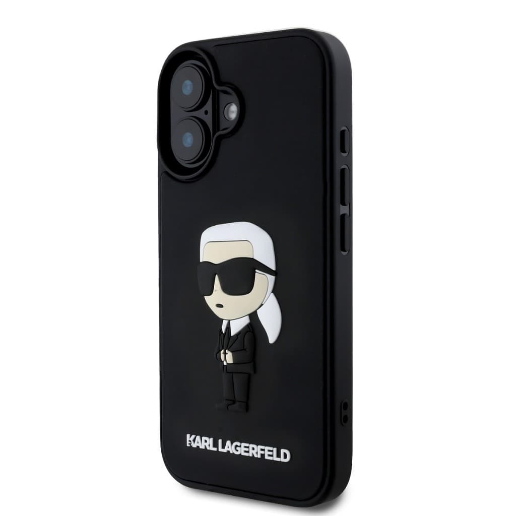 Zadní kryt Karl Lagerfeld 3D Rubber Ikonik pro iPhone 16 Black - náhled 3