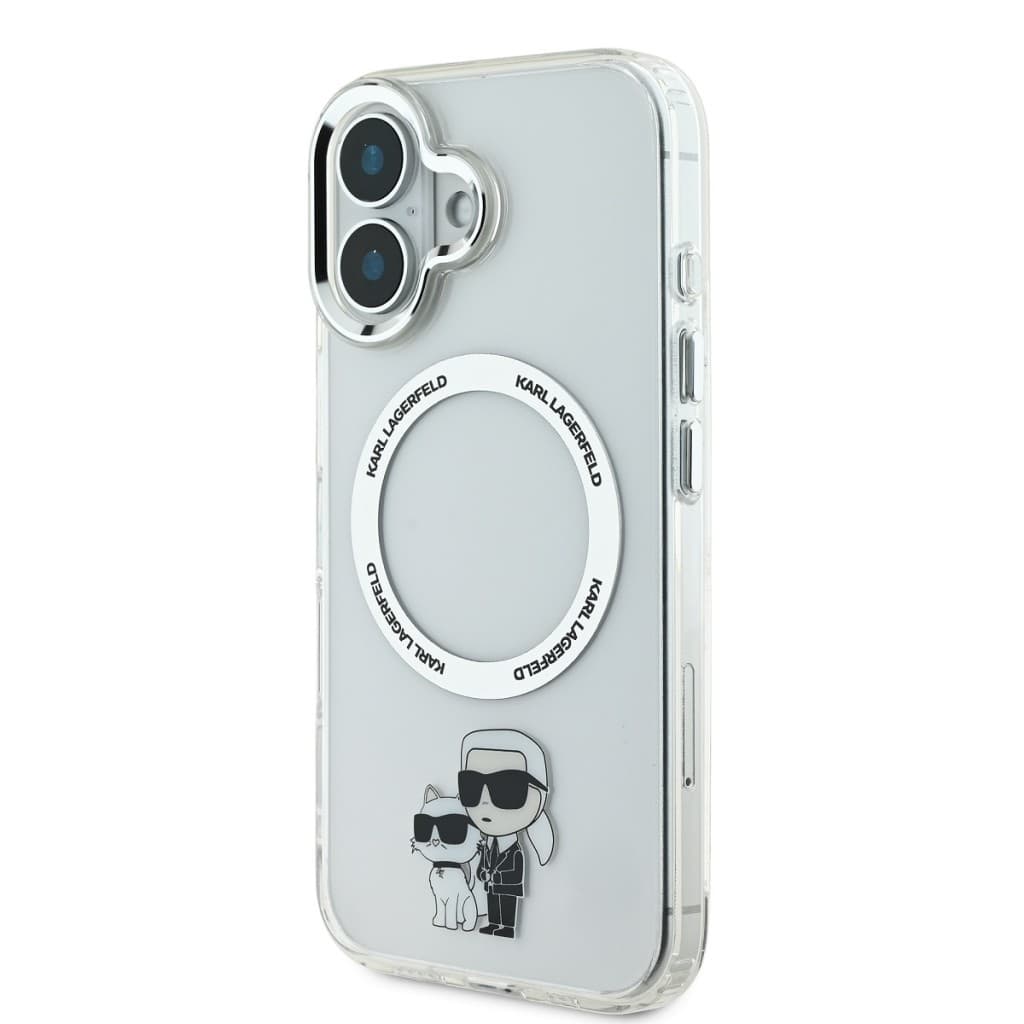 Zadní kryt Karl Lagerfeld IML Karl and Choupette MagSafe pro iPhone 16 Transparent - náhled 3