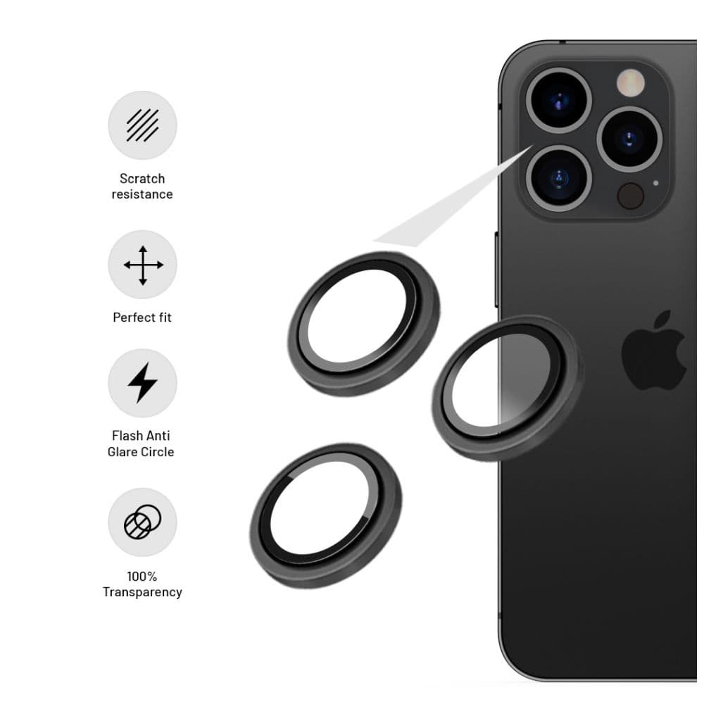 Ochranná skla čoček fotoaparátů FIXED Camera Glass pro Samsung Galaxy A16 5G, černá - náhled 3