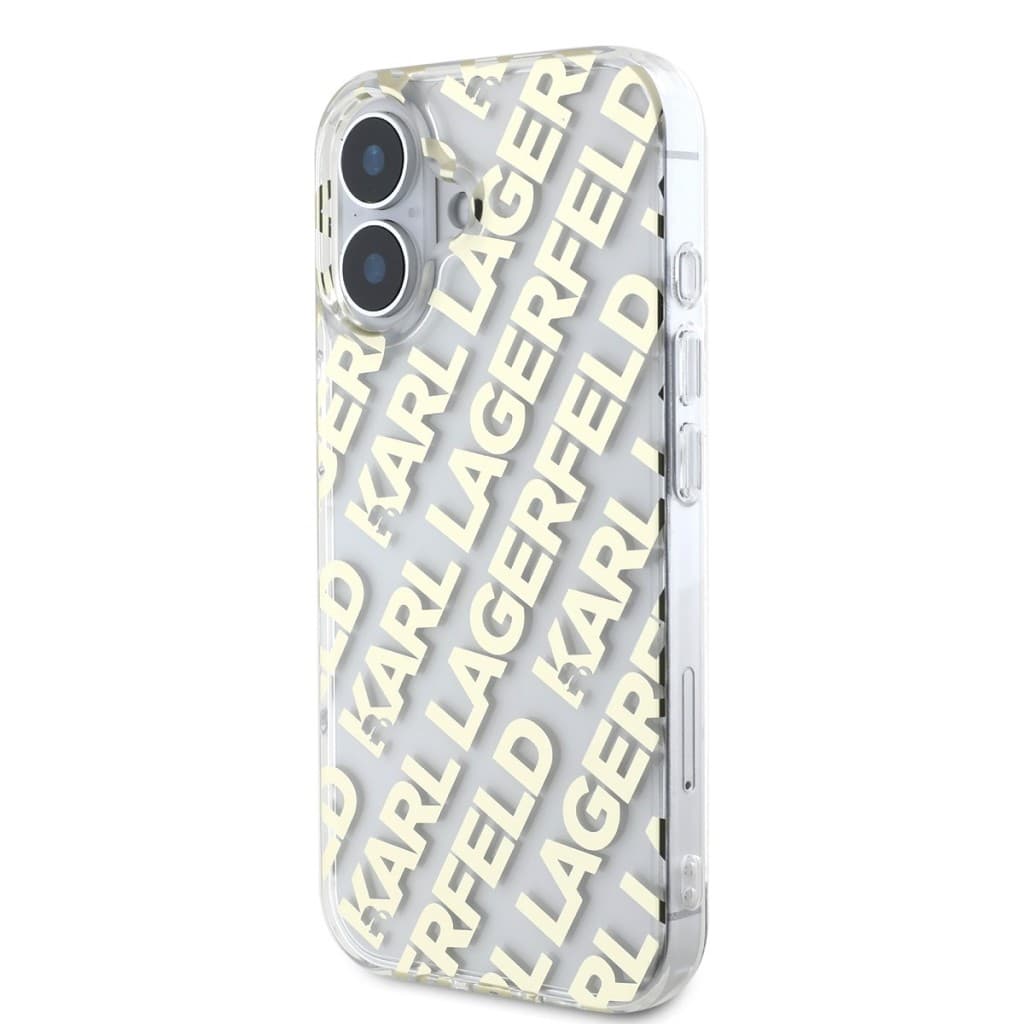 Zadní kryt Karl Lagerfeld IML Electroplated Repeated Logo pro iPhone 16 Gold - náhled 3