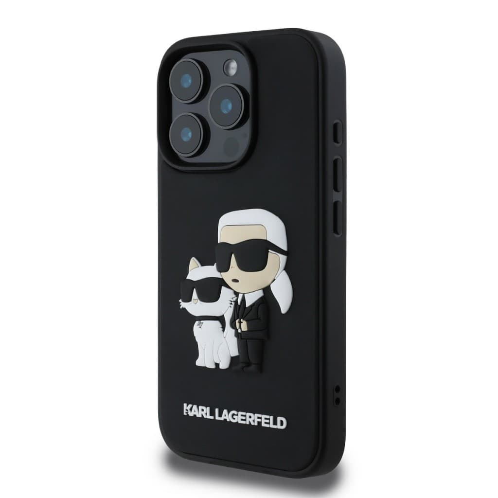 Zadní kryt Karl Lagerfeld PU Saffiano Karl and Choupette pro iPhone 16 Pro Max Black - náhled 3