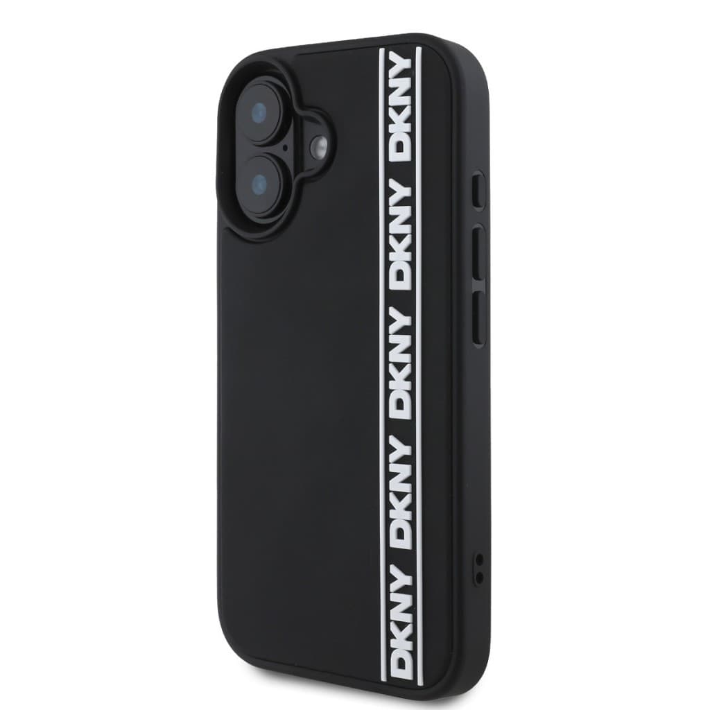 Zadní kryt DKNY 3D Rubber Repeat Logo Line pro iPhone 16 Black - náhled 3