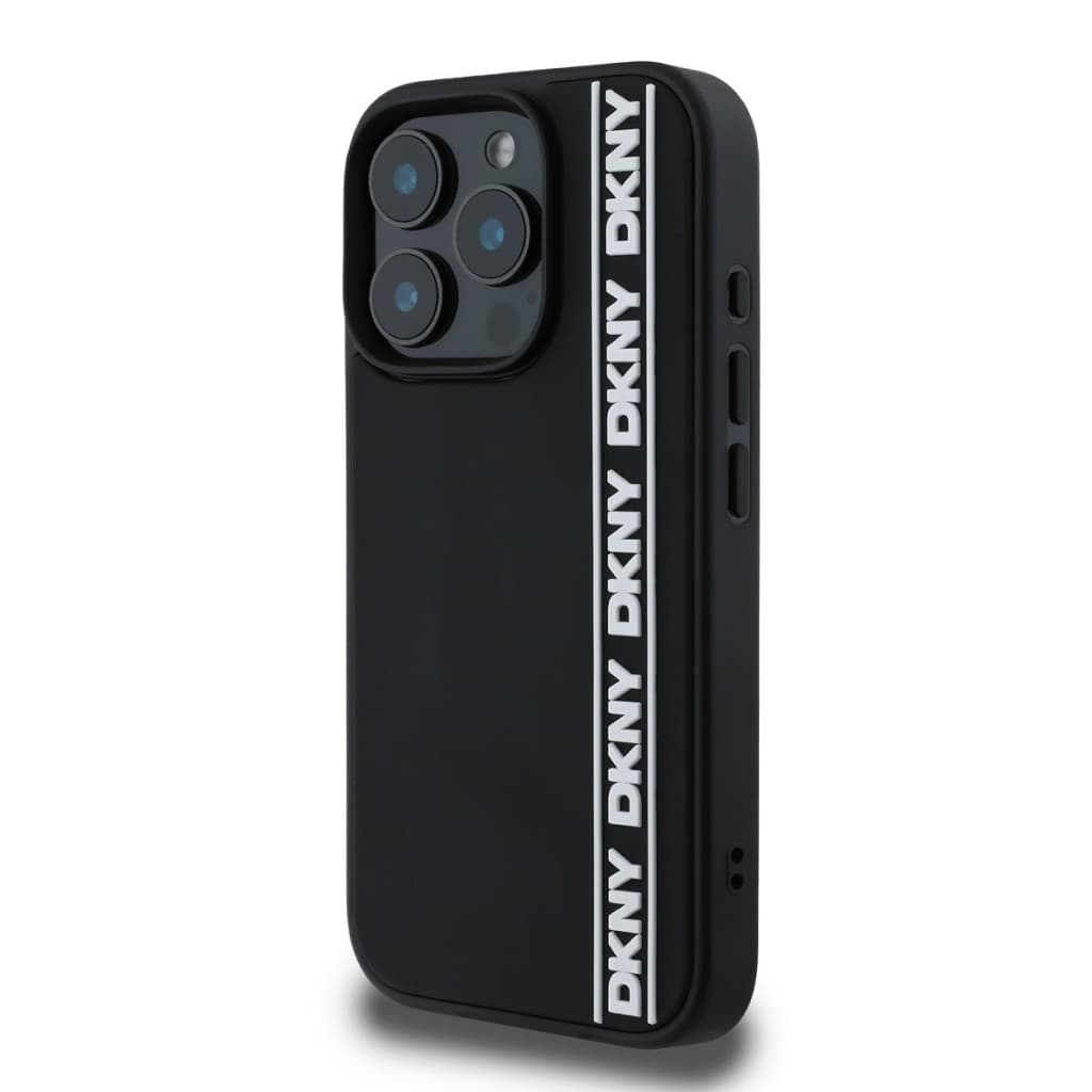 Zadní kryt DKNY 3D Rubber Repeat Logo Line pro iPhone 16 Pro Max Black - náhled 3