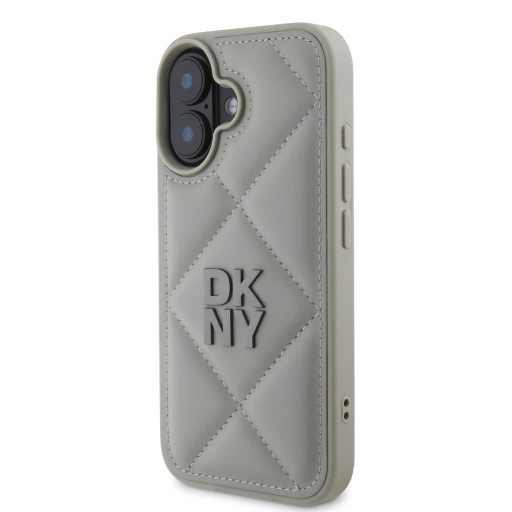 Zadní kryt DKNY PU Leather Quilted Stack Logo pro iPhone 16 Plus Grey - náhled 3