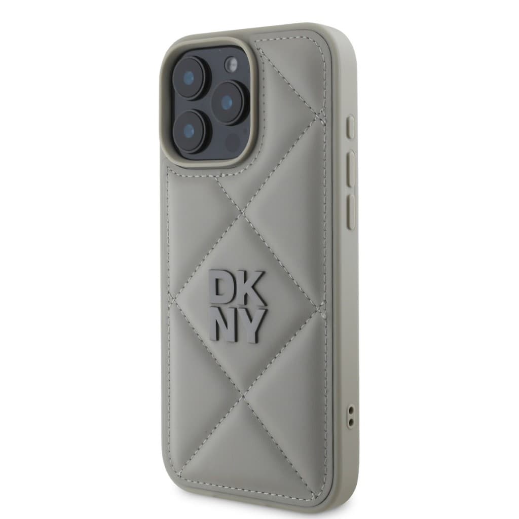 Zadní kryt DKNY PU Leather Quilted Stack Logo pro iPhone 16 Pro Grey - náhled 3