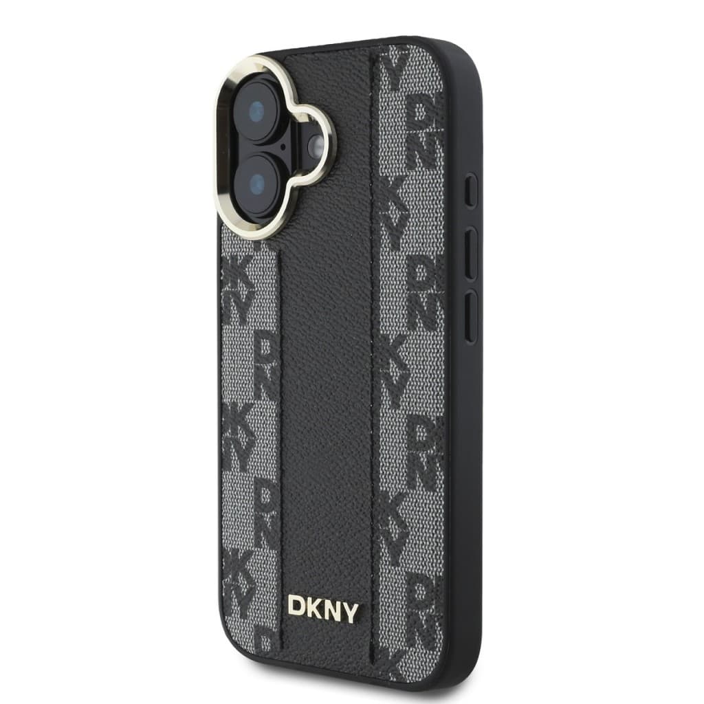 Zadní kryt DKNY PU Leather Checkered Pattern Magsafe pro iPhone 16 Plus Black - náhled 3