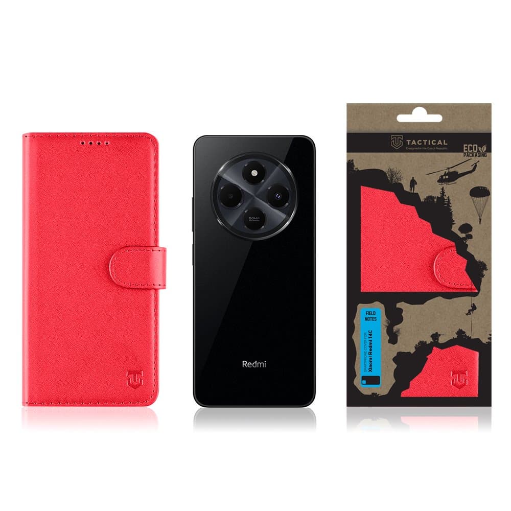 Knížkové pouzdro Tactical Field Notes pro Xiaomi Redmi 14C červené - náhled 3