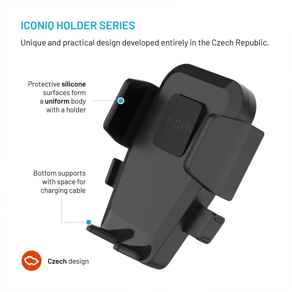 Univerzální držák do auta FIXED Iconiq Flex XL na sklo-palubní desku, černý - náhled 3