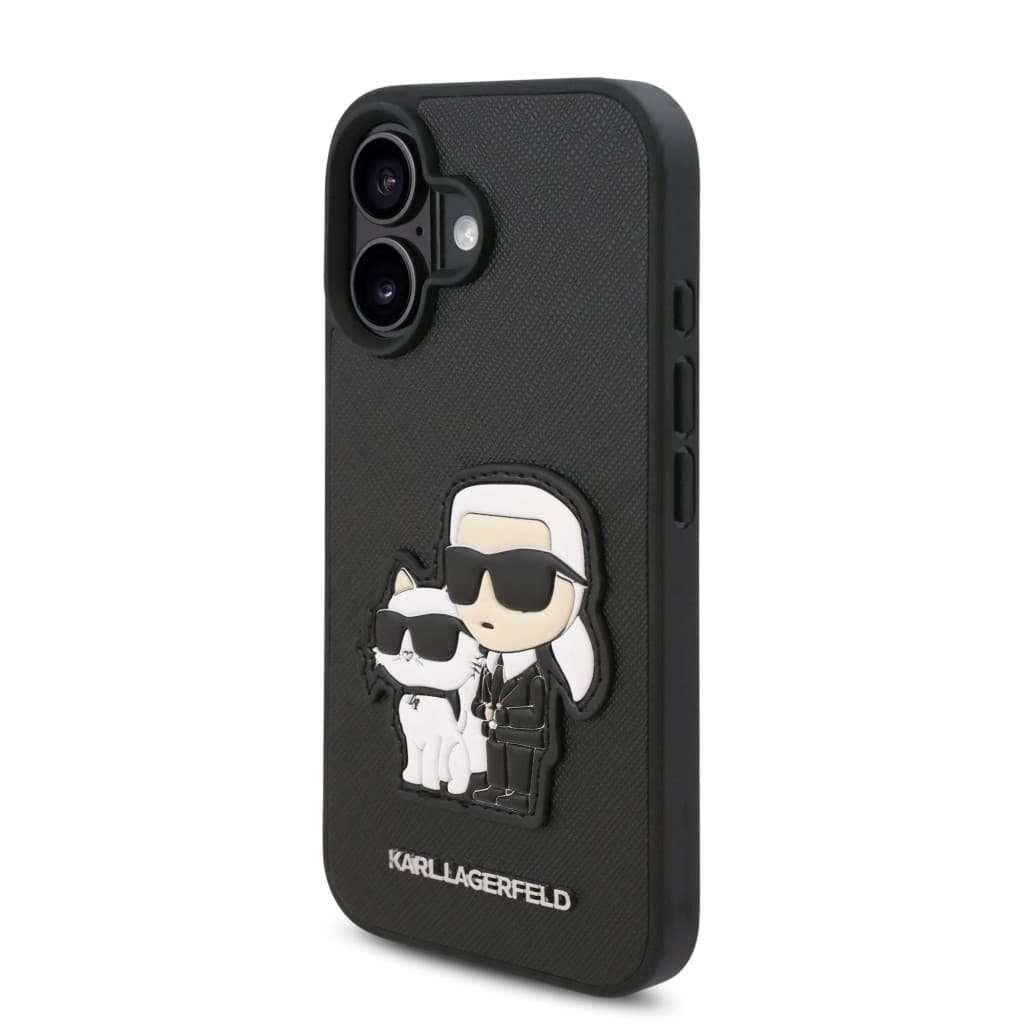 Zadní kryt Karl Lagerfeld PU Saffiano Karl and Choupette pro iPhone 16 Plus Black - náhled 3
