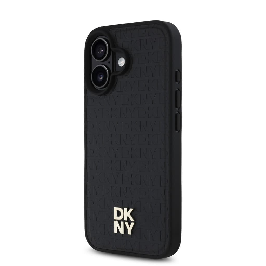 Zadní kryt DKNY PU Leather Repeat Pattern Stack Logo MagSafe pro iPhone 16 Plus Black - náhled 3