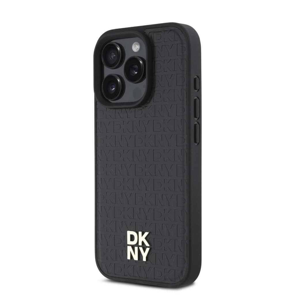 Zadní kryt DKNY PU Leather Repeat Pattern Stack Logo MagSafe pro iPhone 16 Pro Max Black - náhled 3