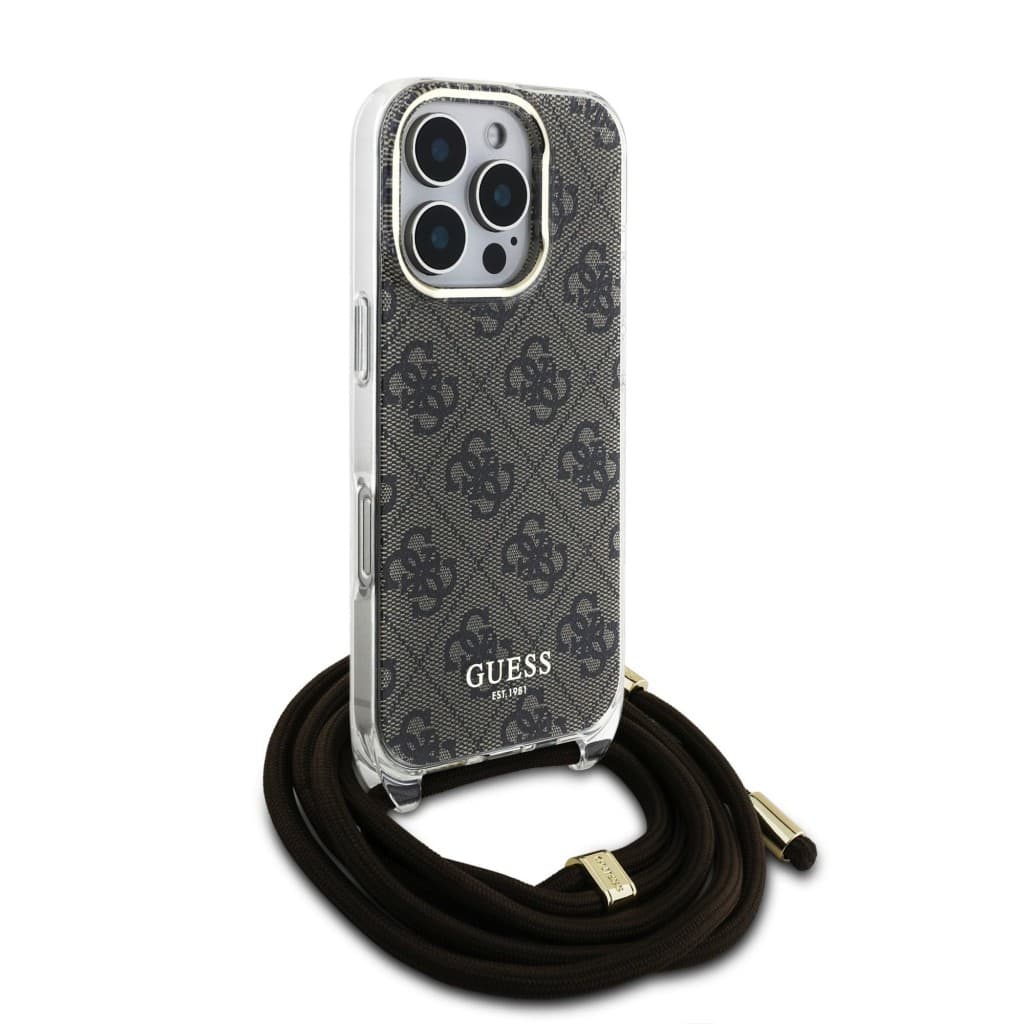 Zadní kryt Guess IML 4G Printed Crossbody Popruh pro iPhone 16 Pro Brown - náhled 3