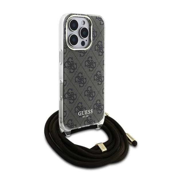 Zadní kryt Guess IML 4G Printed Crossbody Popruh pro iPhone 16 Pro Max Brown - náhled 3