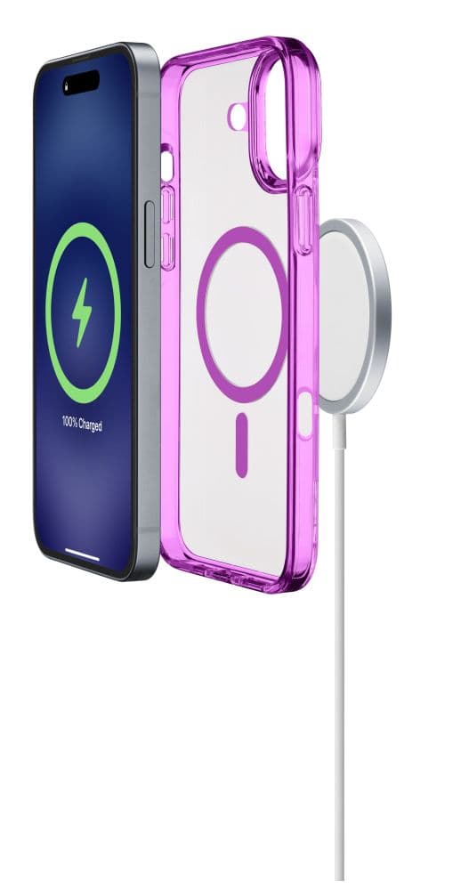 Zadní kryt Cellularline Iconic Mag s podporou Magsafe pro Apple iPhone 16 Plus, čirý / růžový - náhled 3