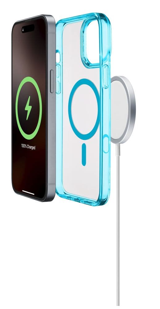Zadní kryt Cellularline Iconic Mag s podporou Magsafe pro Apple iPhone 16 Pro, čirý / zelený - náhled 3