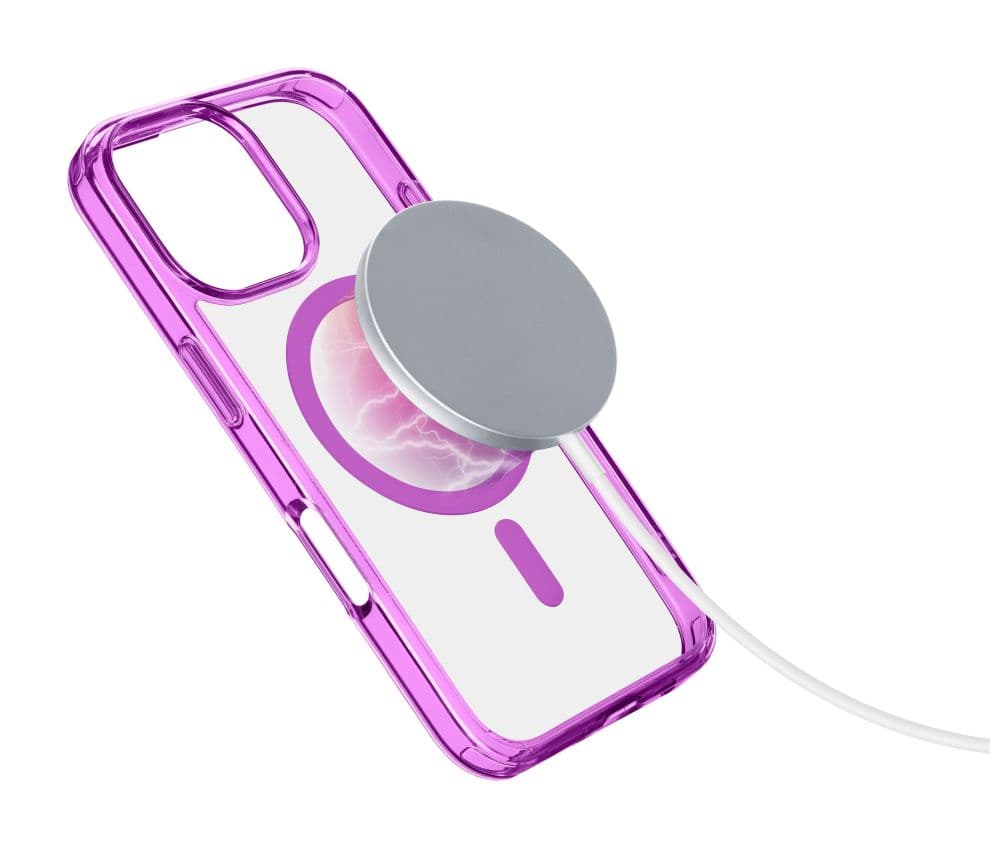 Zadní kryt Cellularline Iconic Mag s podporou Magsafe pro Apple iPhone 16 Pro Max, čirý / růžový - náhled 3