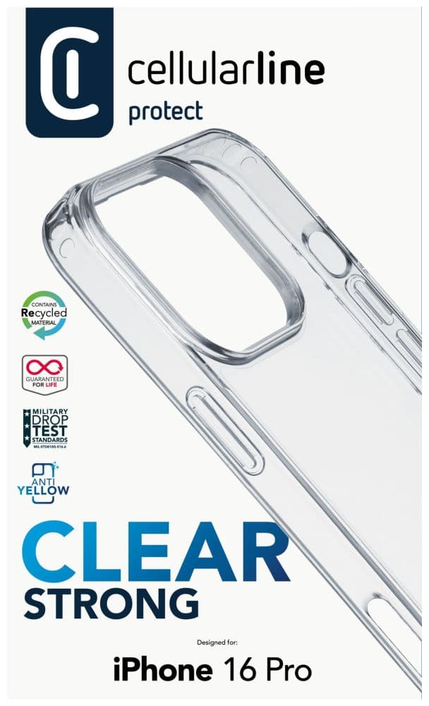 Zadní čirý kryt s ochranným rámečkem Cellularline Clear Duo pro Apple iPhone 16 Pro - náhled 3