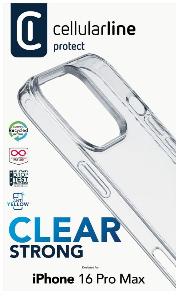 Zadní čirý kryt s ochranným rámečkem Cellularline Clear Duo pro Apple iPhone 16 Pro Max - náhled 3