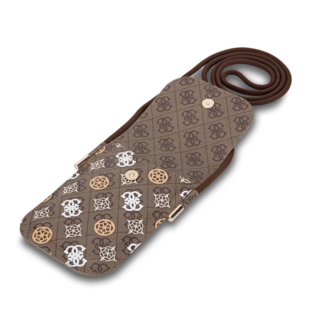 Kabelka na mobil Guess PU 4G Peony Multicolor Brown - náhled 3